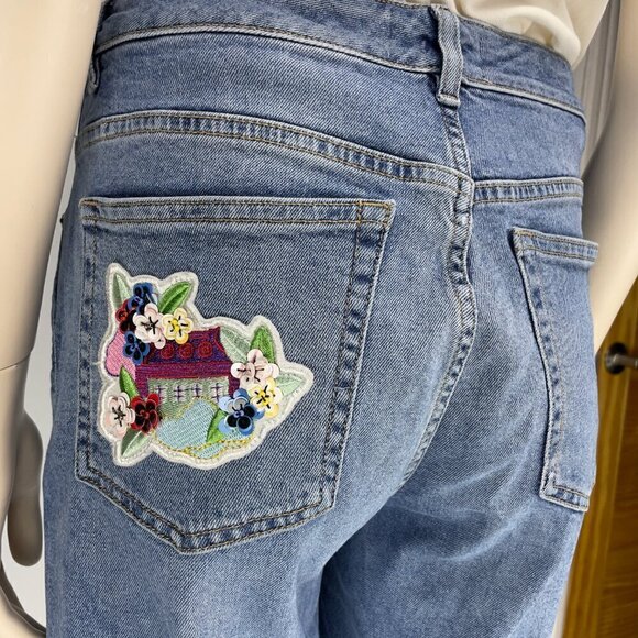 & Other‎ Stories Jeans Embroided Sequins Cropped Paris Atelier s 29 - Picture 2 of 16
